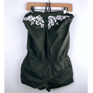 Love Couture Jumpsuit Military Green Romper Small